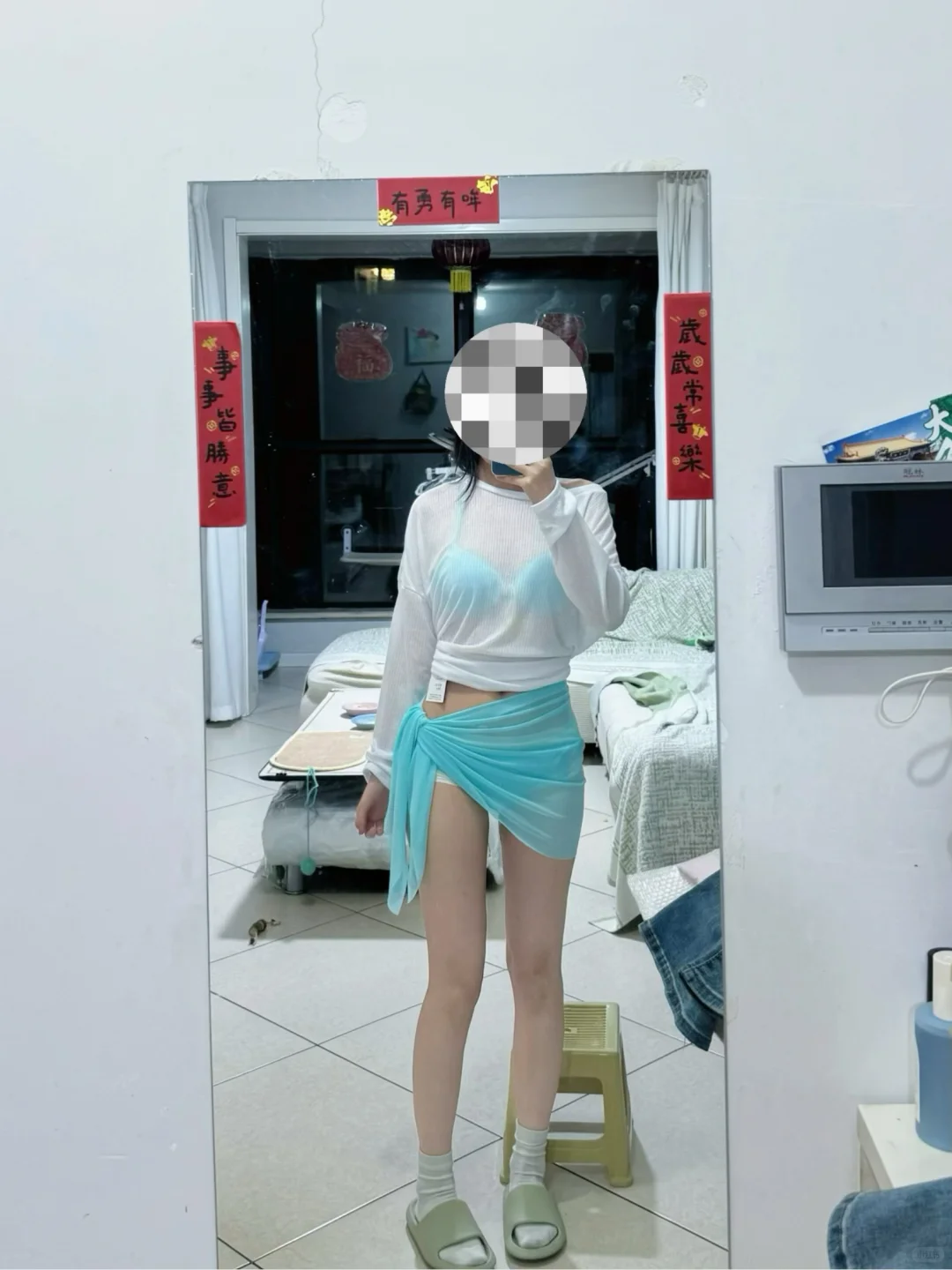 减肥去海边第四天 泳衣到喽