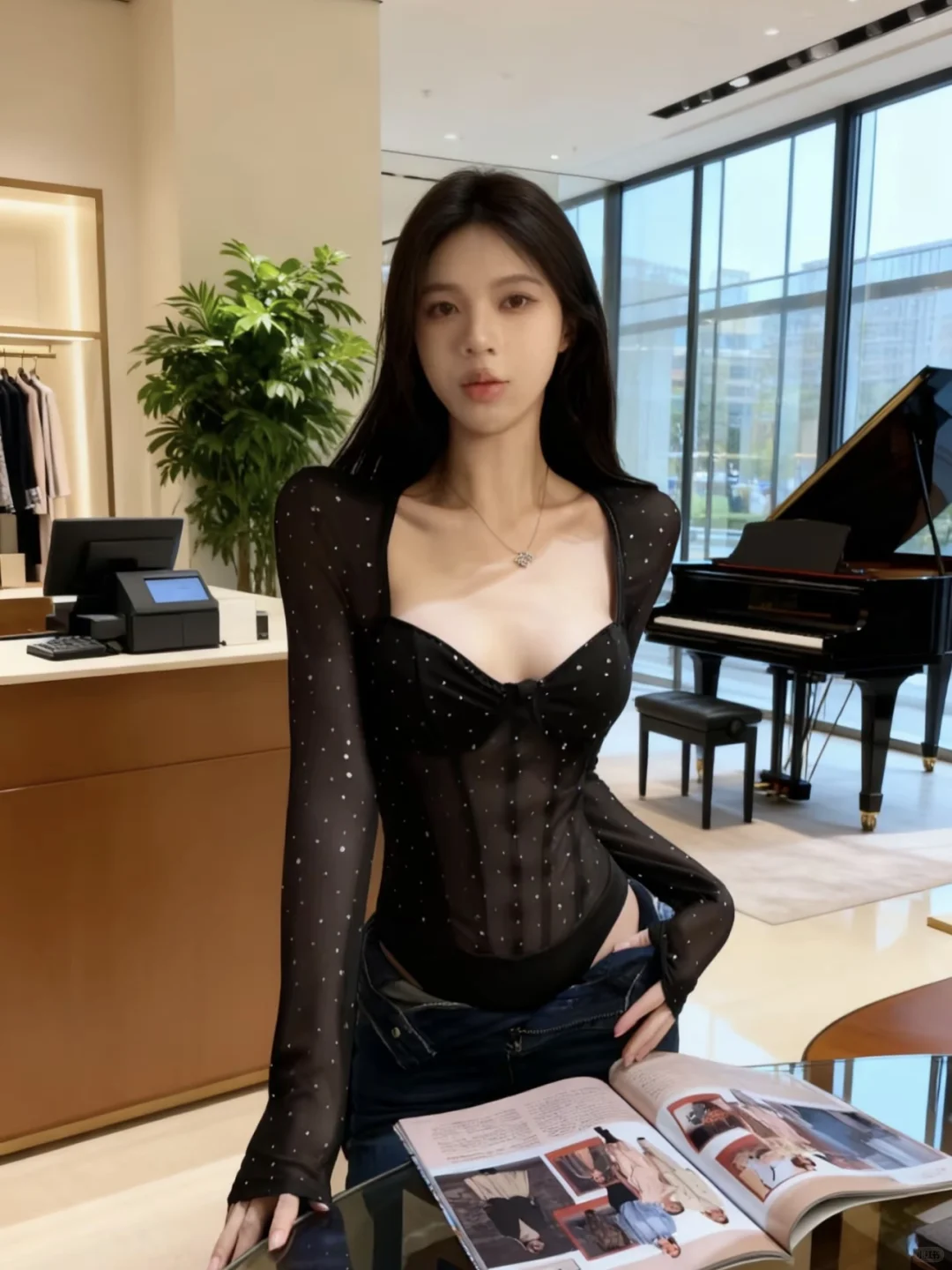 啊啊好辣！这件V领蕾丝打底衫也太绝了吧