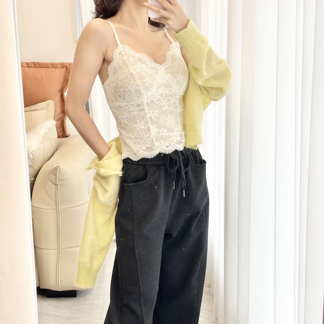 蕾丝吊带yyds！自带胸垫懒人福音