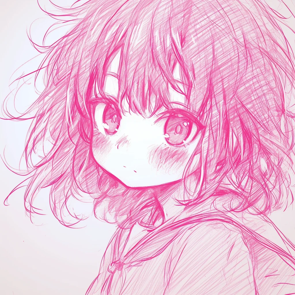 超绝的红色系线条头像