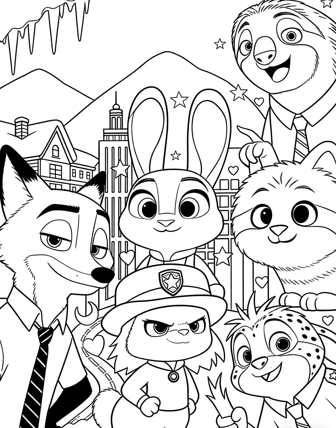 上班摸鱼线条画