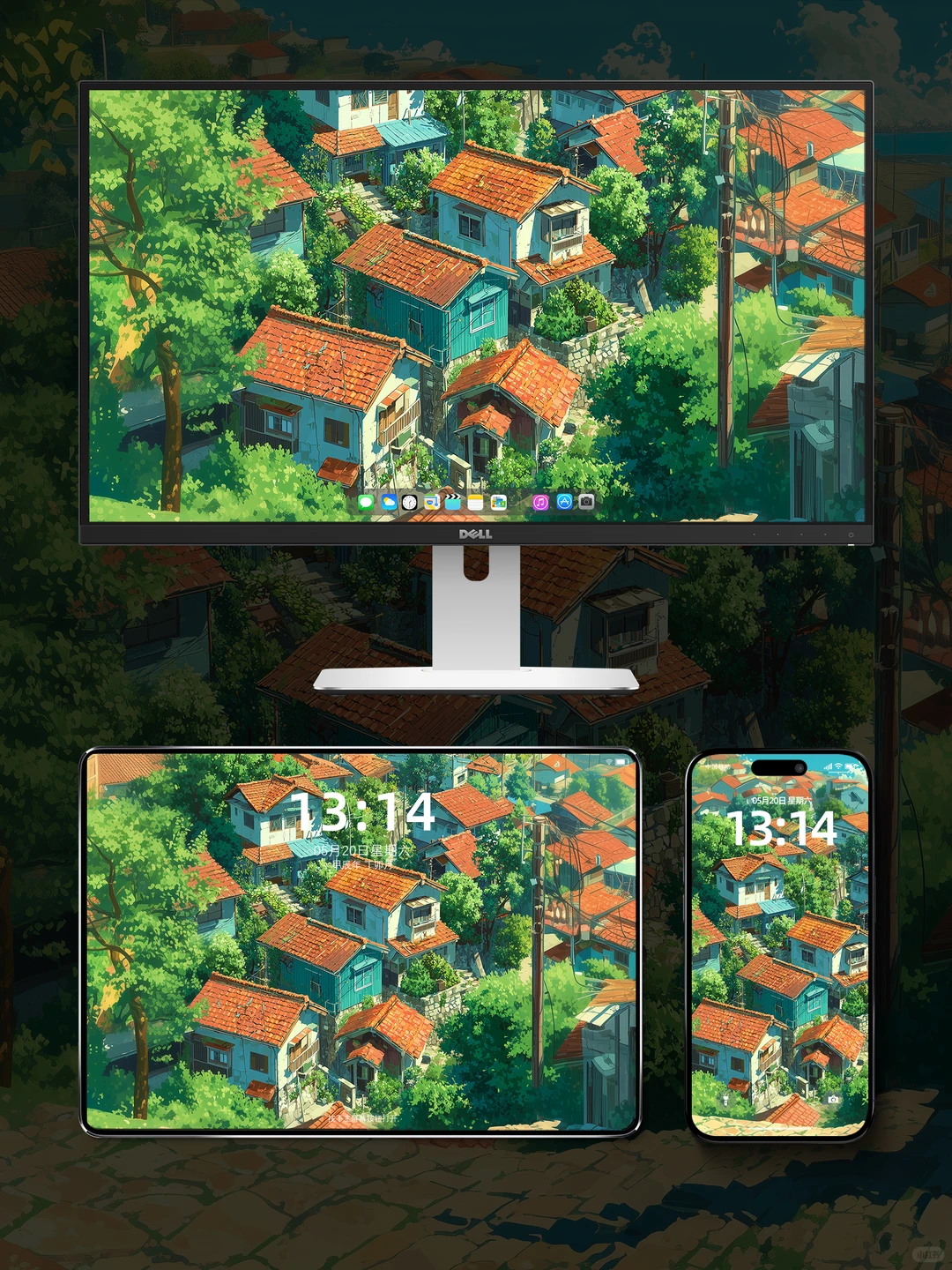 山野里的小村庄，治愈系壁纸分享