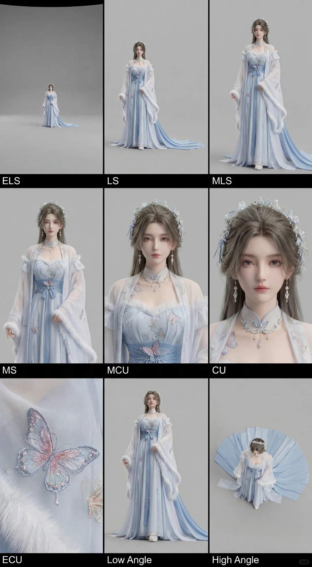 香蕉绘图提示词 01 一键生成 婉儿 9 视图