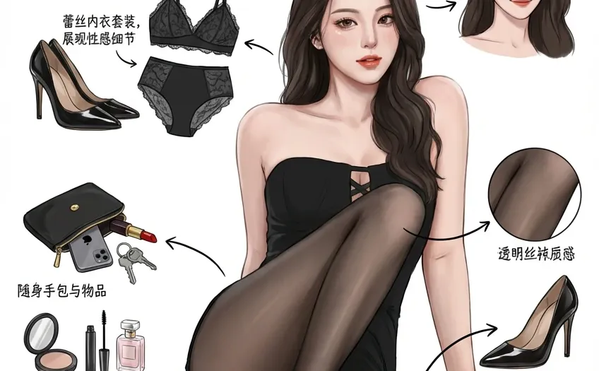 Ai 一键穿搭分解，长腿丝袜～ootd