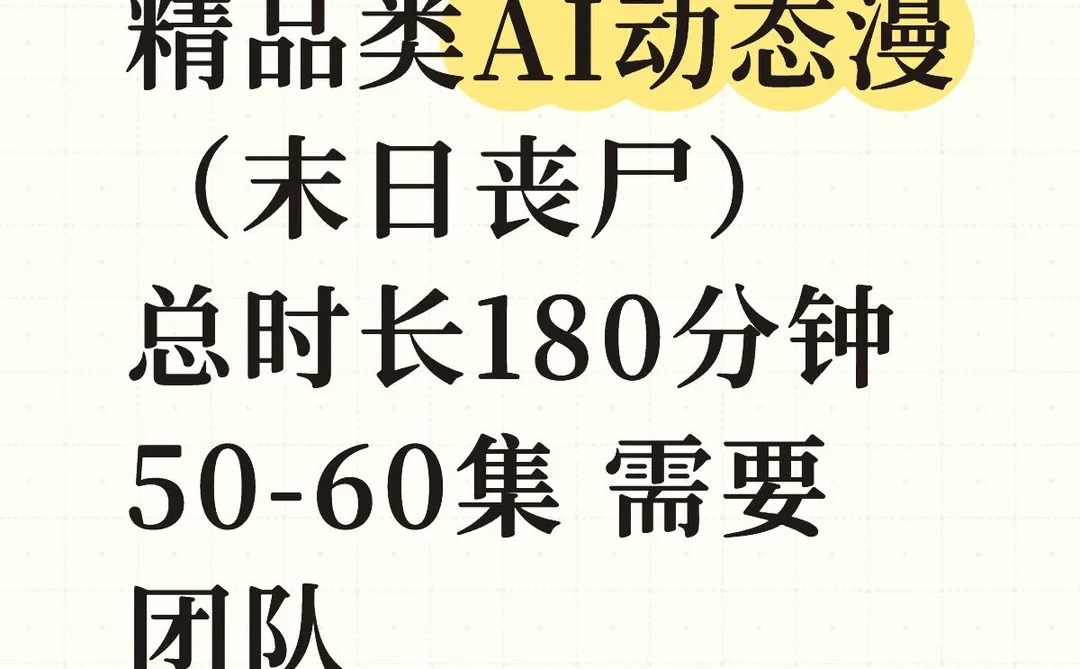 AI动态漫需要团队制作