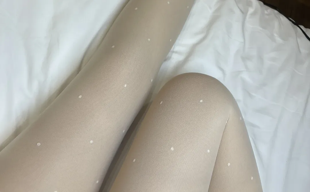 好纯欲的波点白丝！秋冬必备！秋冬保暖神器