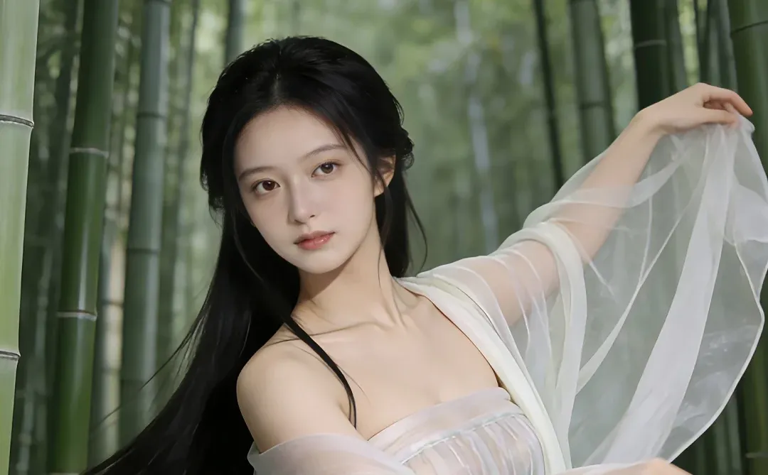 壁纸系：竹林中的姑娘，救命她真的好清纯～～