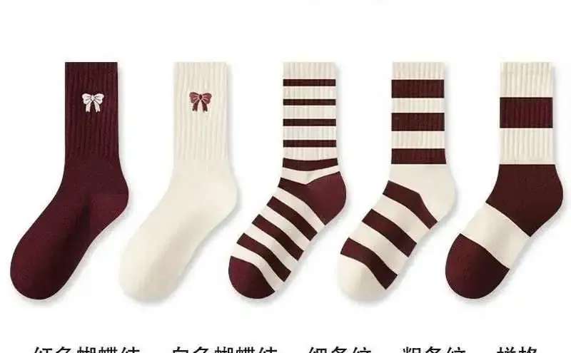 袜子女款春秋季防臭吸汗中筒袜安可拉红爆款