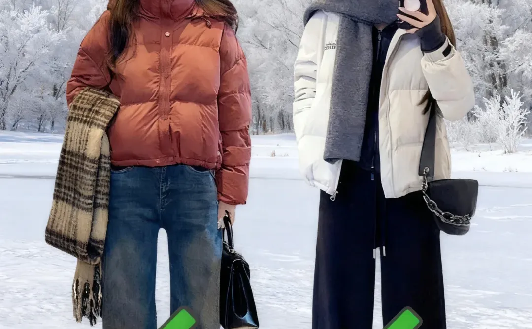 女生短款羽绒服穿搭技巧