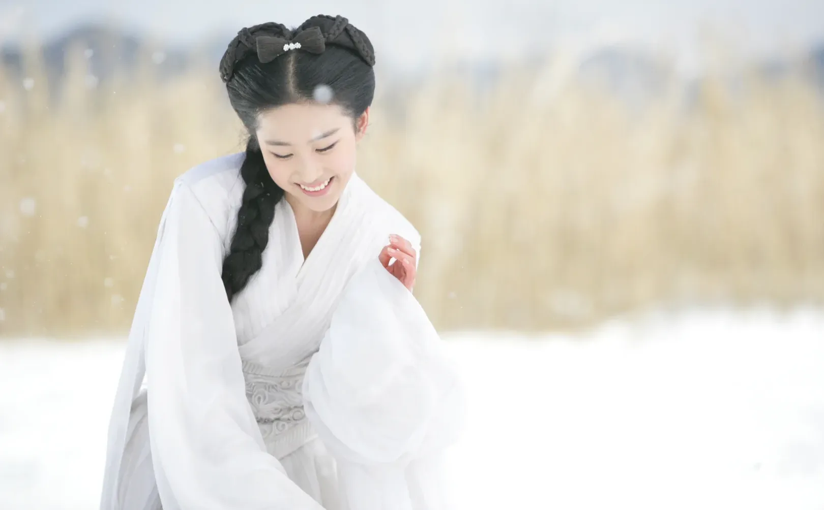 刘亦菲神雕侠侣小龙女雪中起舞剧照（原色）