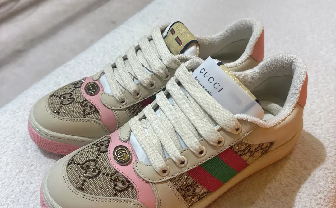 GUCCI古驰女士GG水晶运动鞋休闲鞋