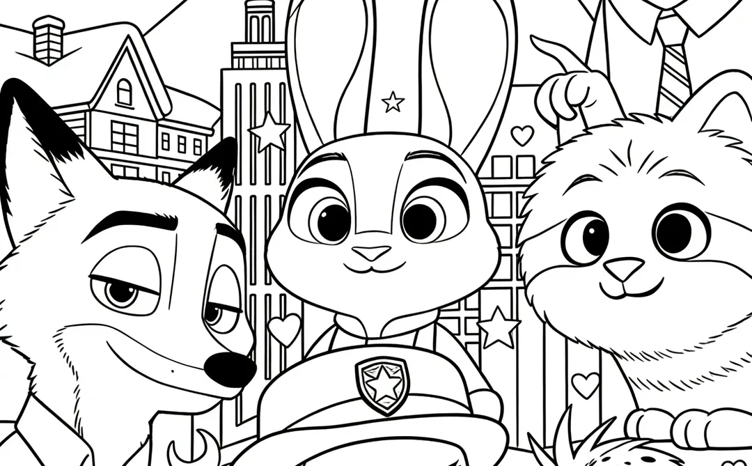 上班摸鱼线条画