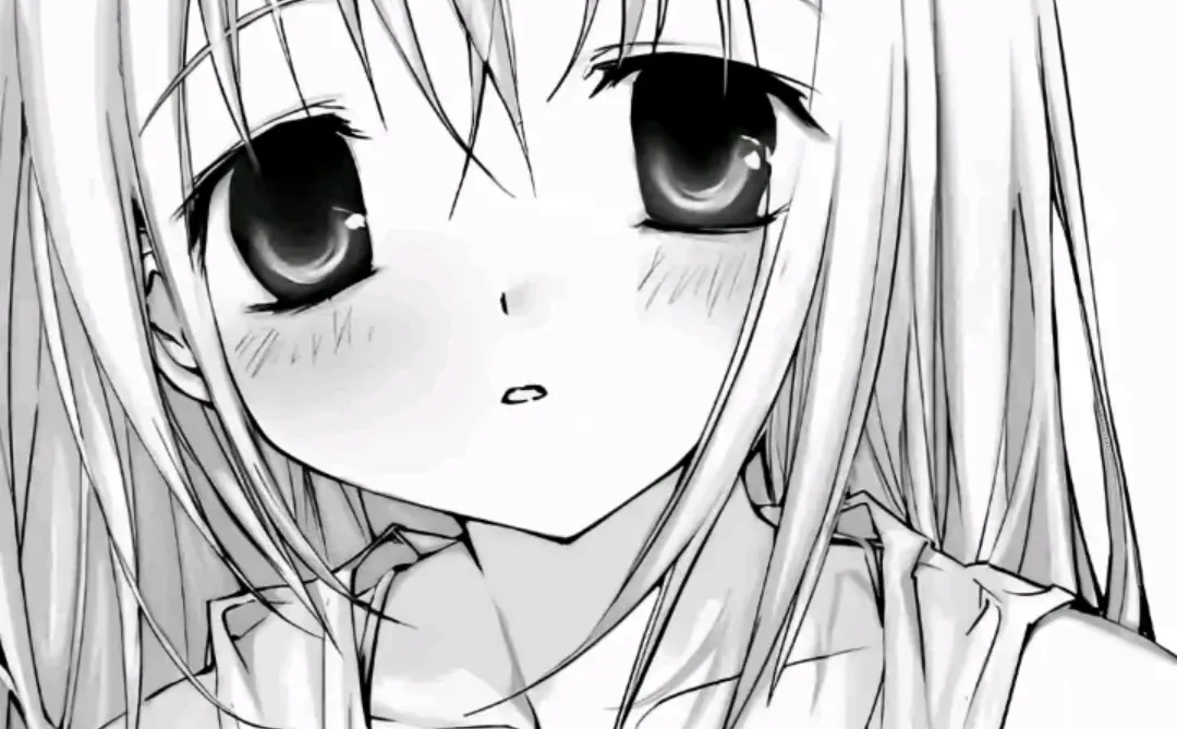 动漫女生黑白线条风头像