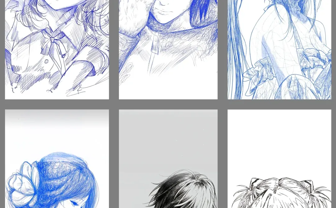 黑白漫画线条｜锁屏壁纸