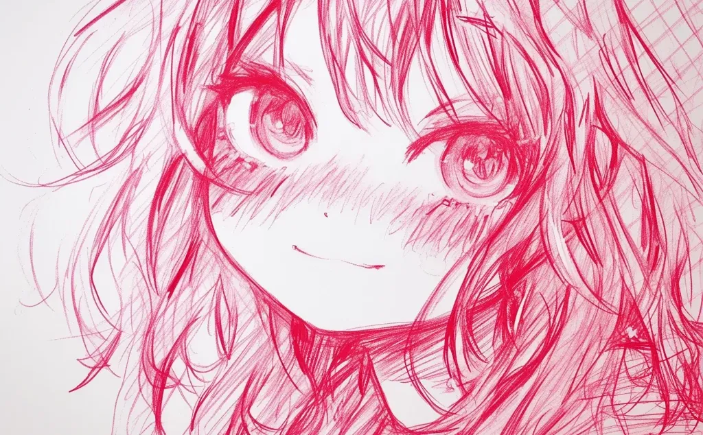 超绝的红色系线条头像