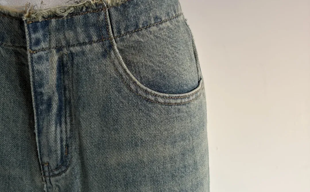捡漏！大厂版衣，小众复古做旧牛仔裤女新款