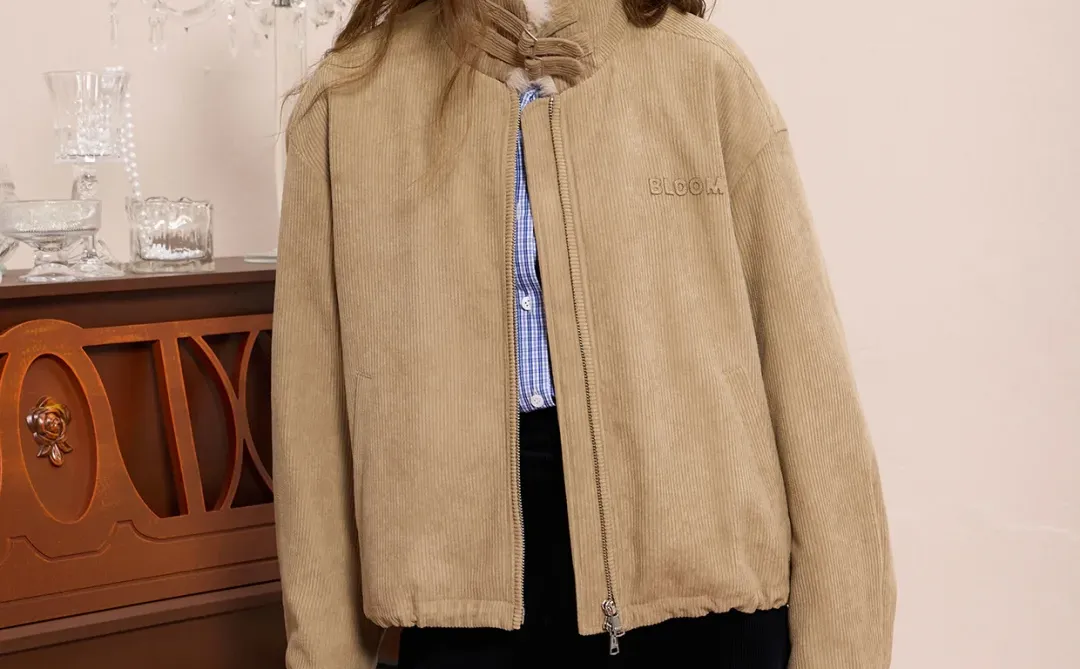 复古灯芯绒🟤·毛毛翻领棉衣外套