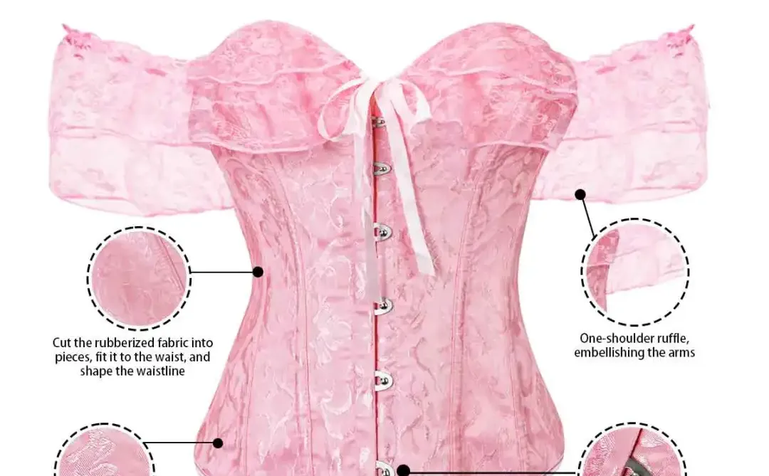 粉蕾丝一字肩胸衣｜在逃公主的本命战袍💖