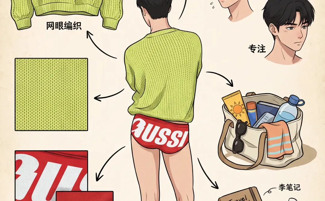 印花泳裤，谁穿谁帅，海边正常穿搭