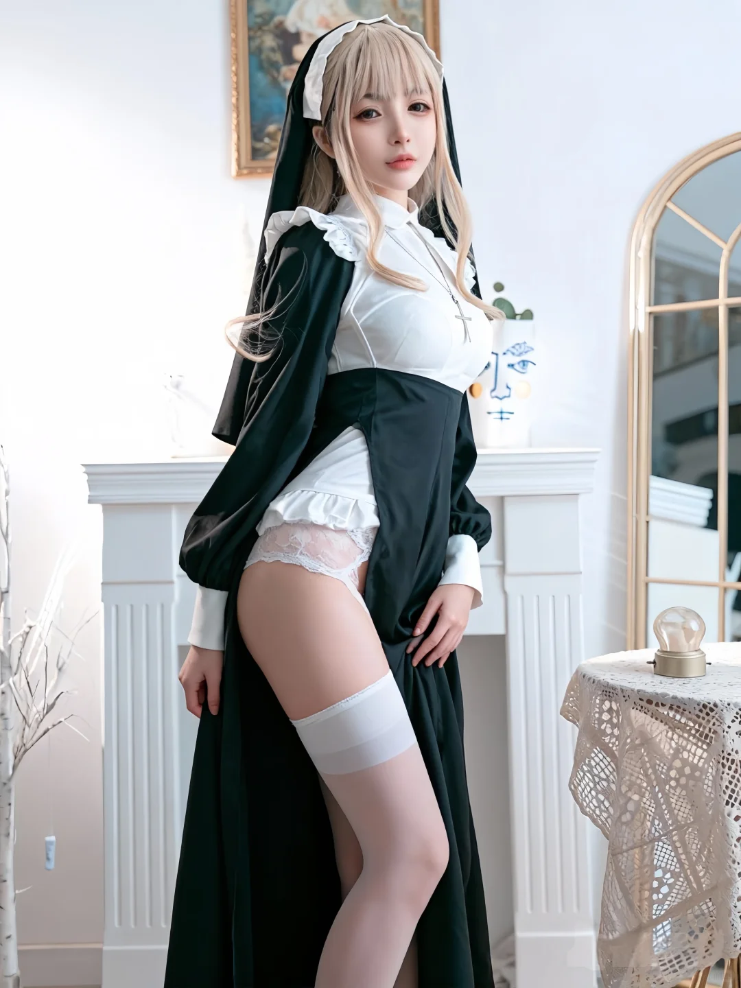 谁懂！黑白修女风cos把禁欲纯欲感拉满⛪