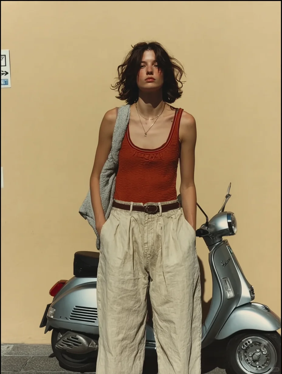 浓郁色彩系美式复古风街拍