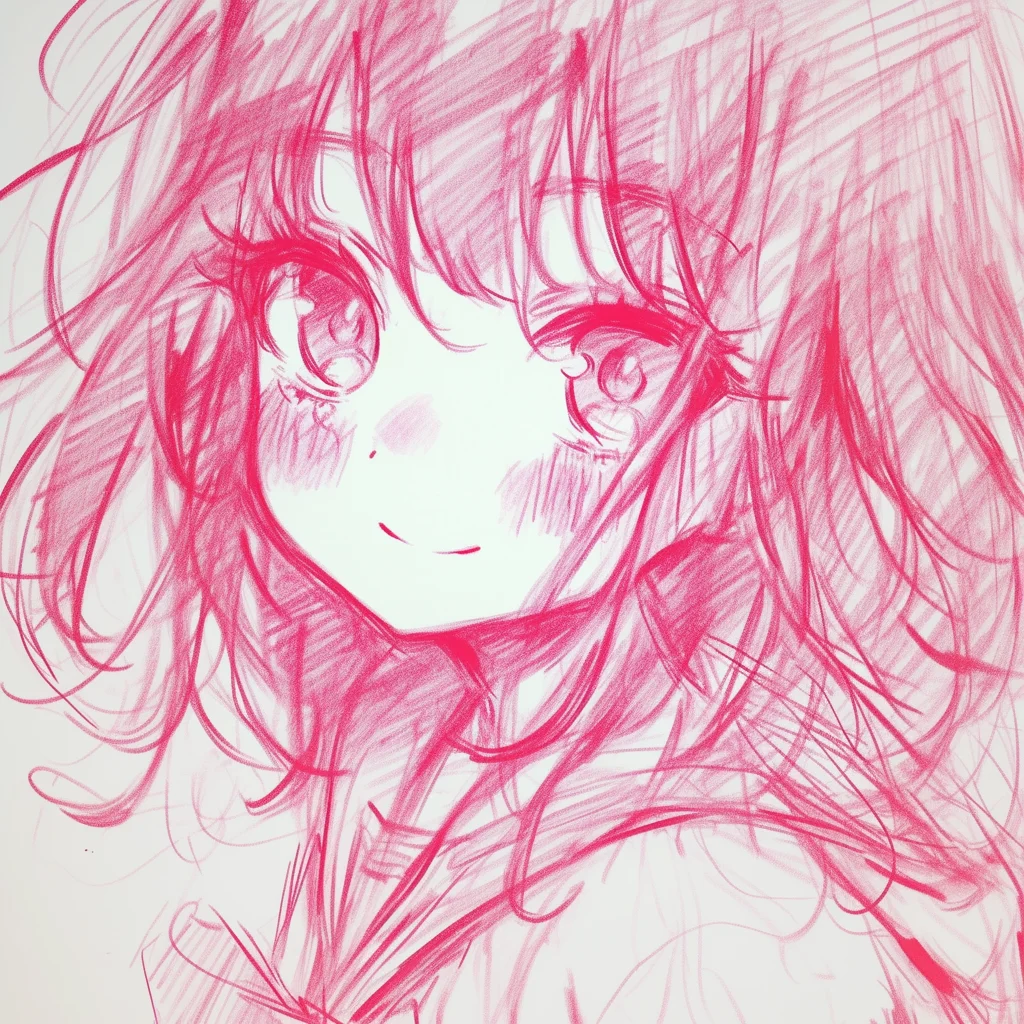 超绝的红色系线条头像