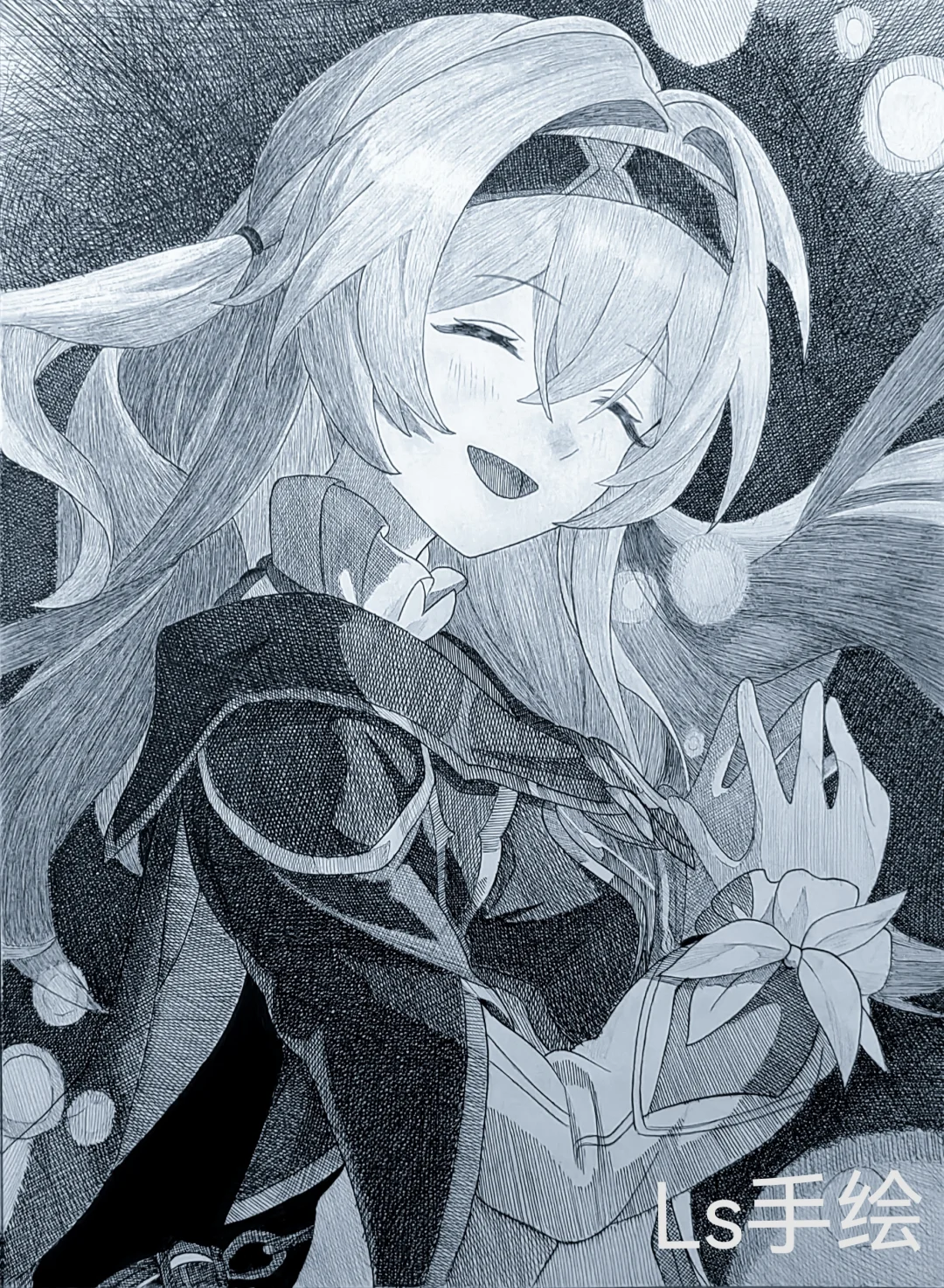 用线条画个流萤