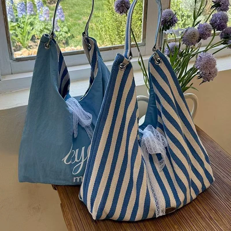 💌红白条纹蕾丝布袋也太戳了！