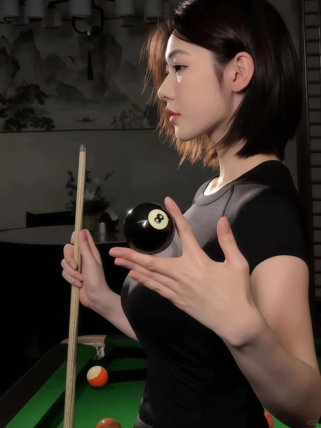 黑8台球美女壁纸