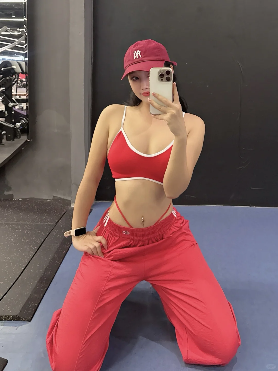 165 115 健身穿搭｜红色系运动女孩🔴