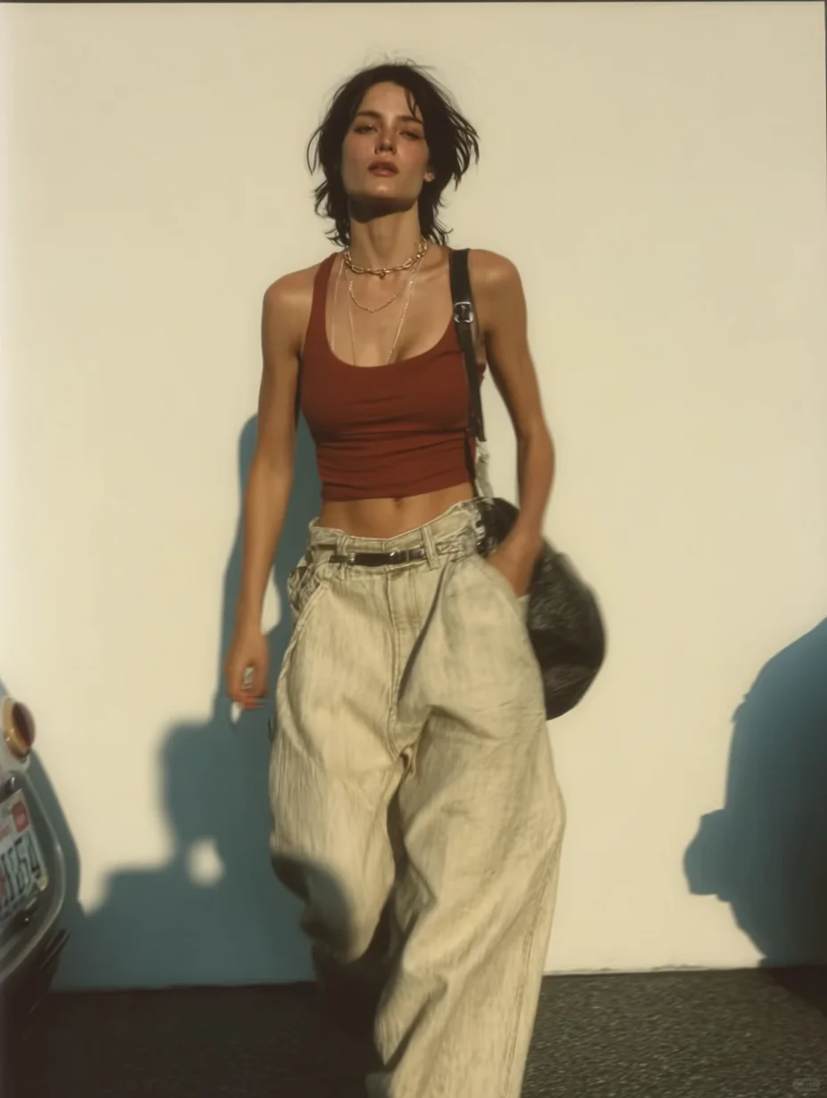 浓郁色彩系美式复古风街拍