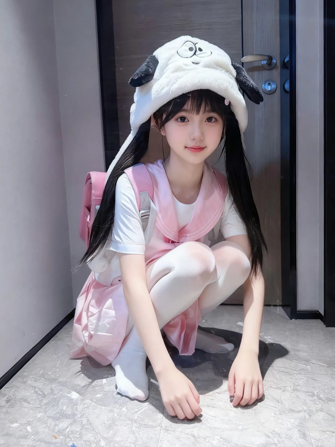 AI绘图 戴帽子的少女