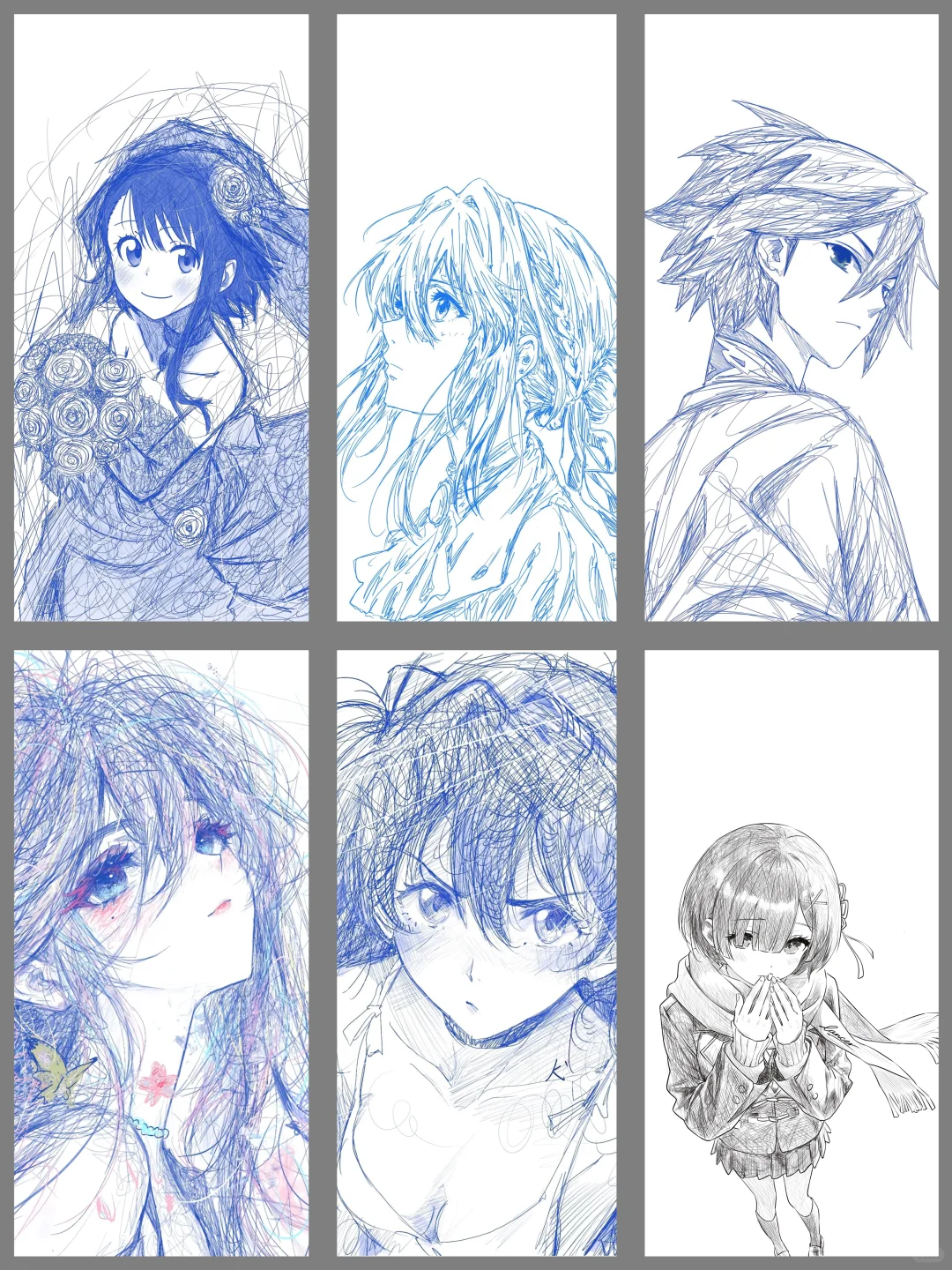 黑白漫画线条｜锁屏壁纸