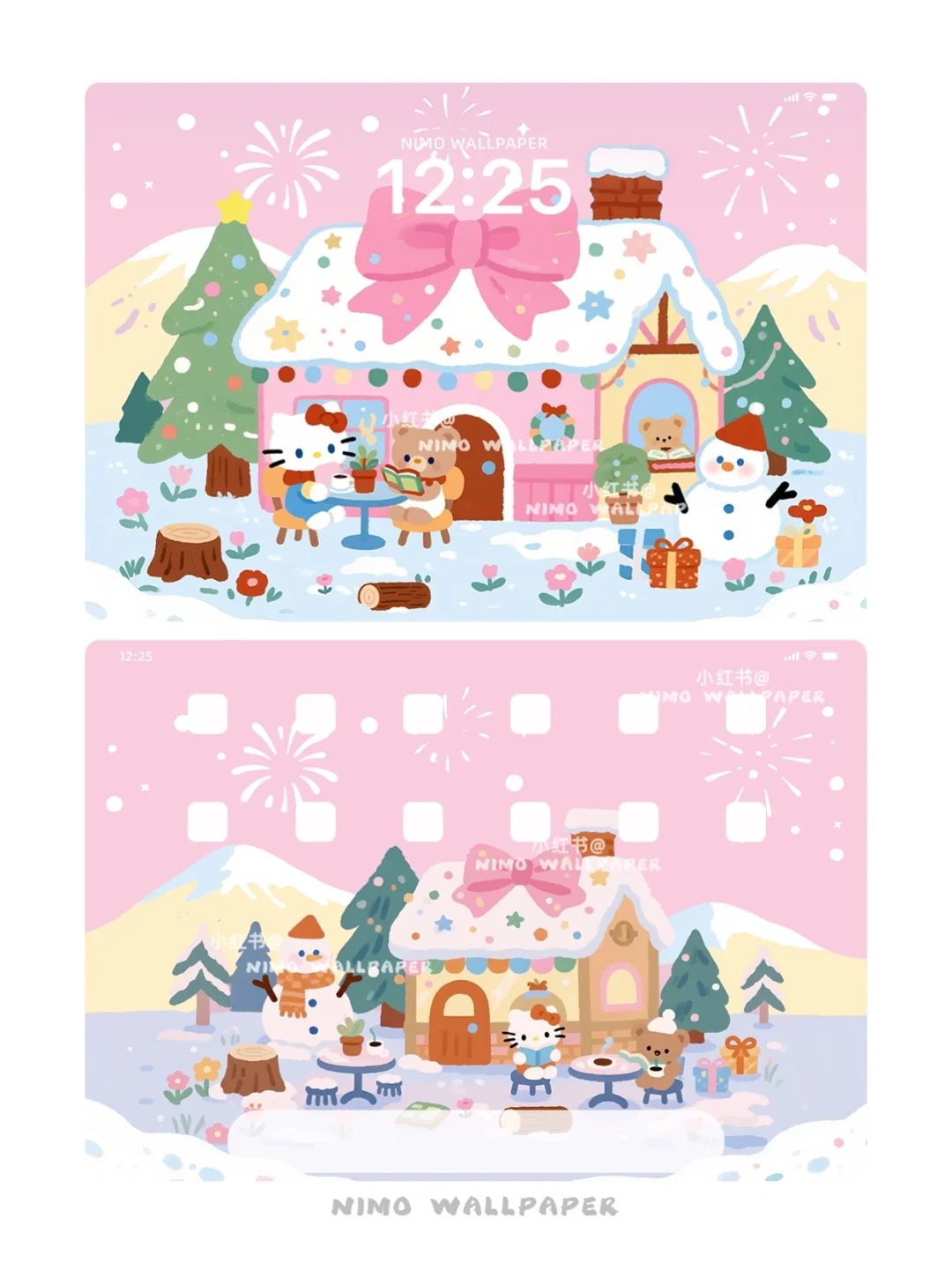 Kitty ☕️冬日甜蜜咖啡屋丨ipad壁纸丨289