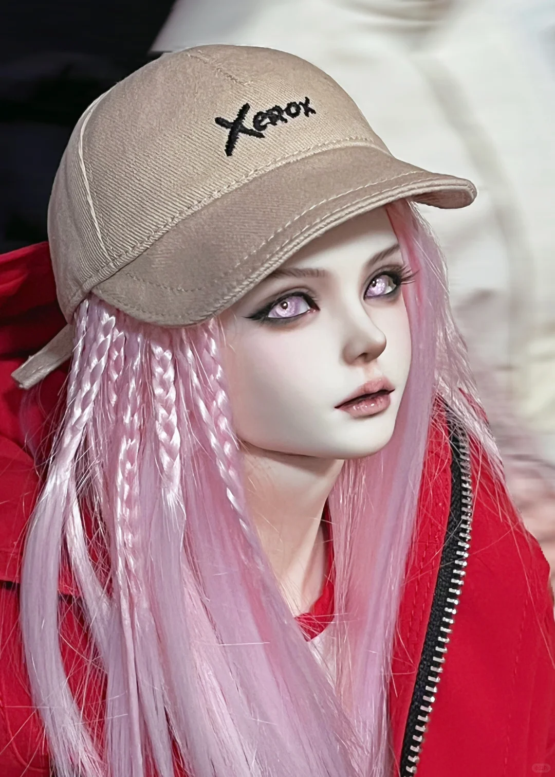 粉毛好适合妹宝