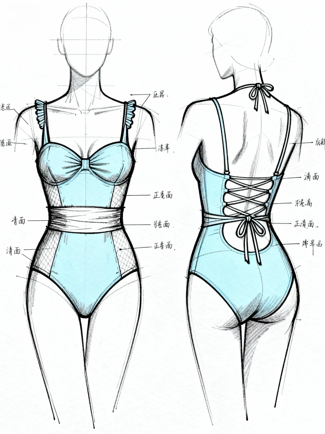 这设计也太高级了吧～泳衣设计