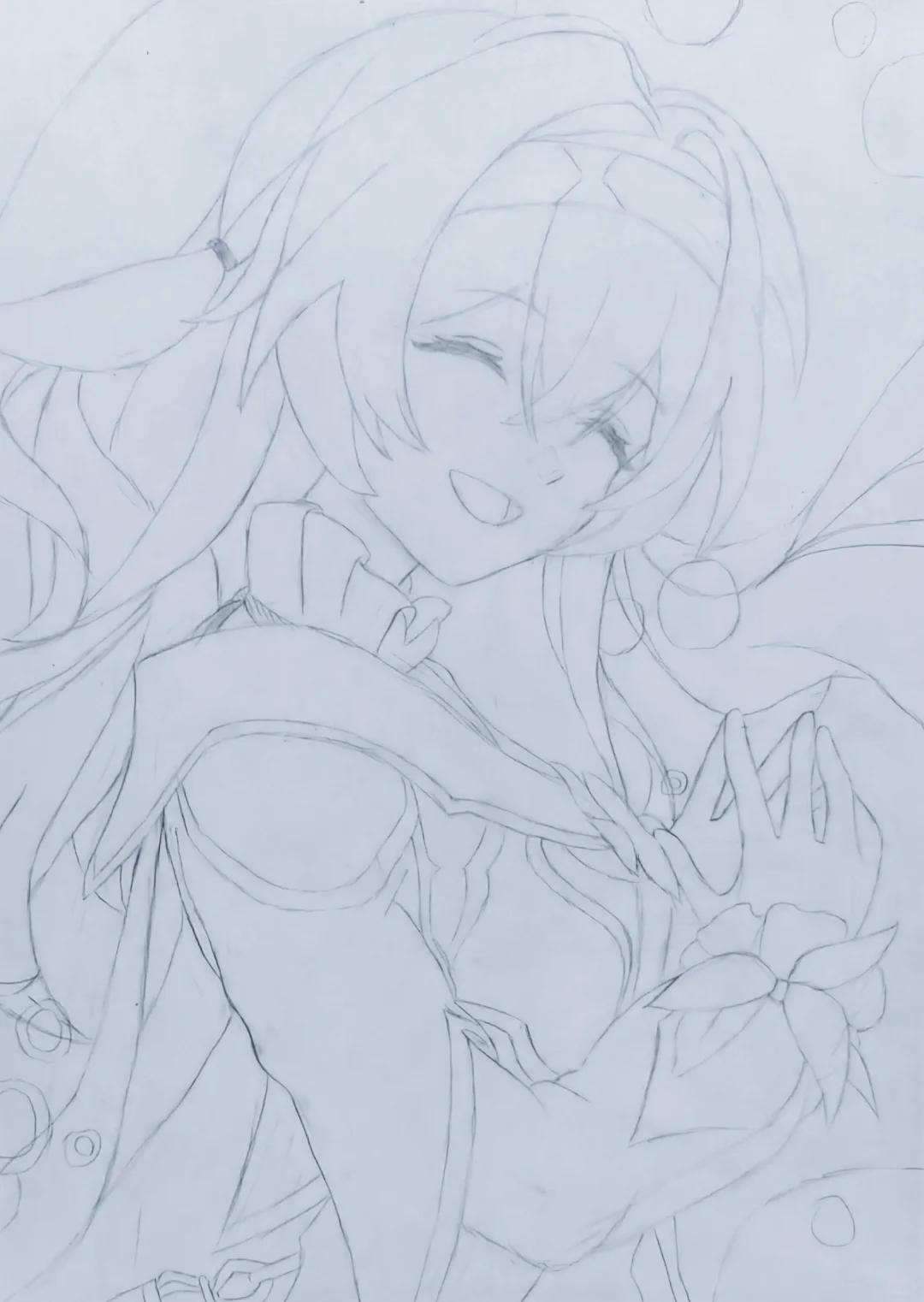 用线条画个流萤