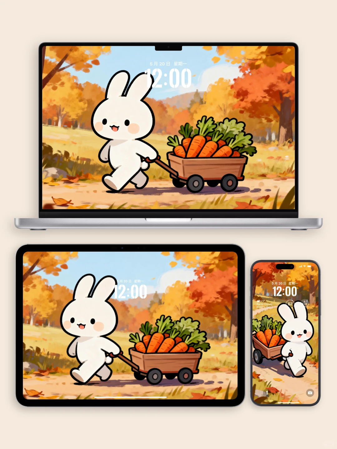 电脑壁纸 A-20雪地小熊