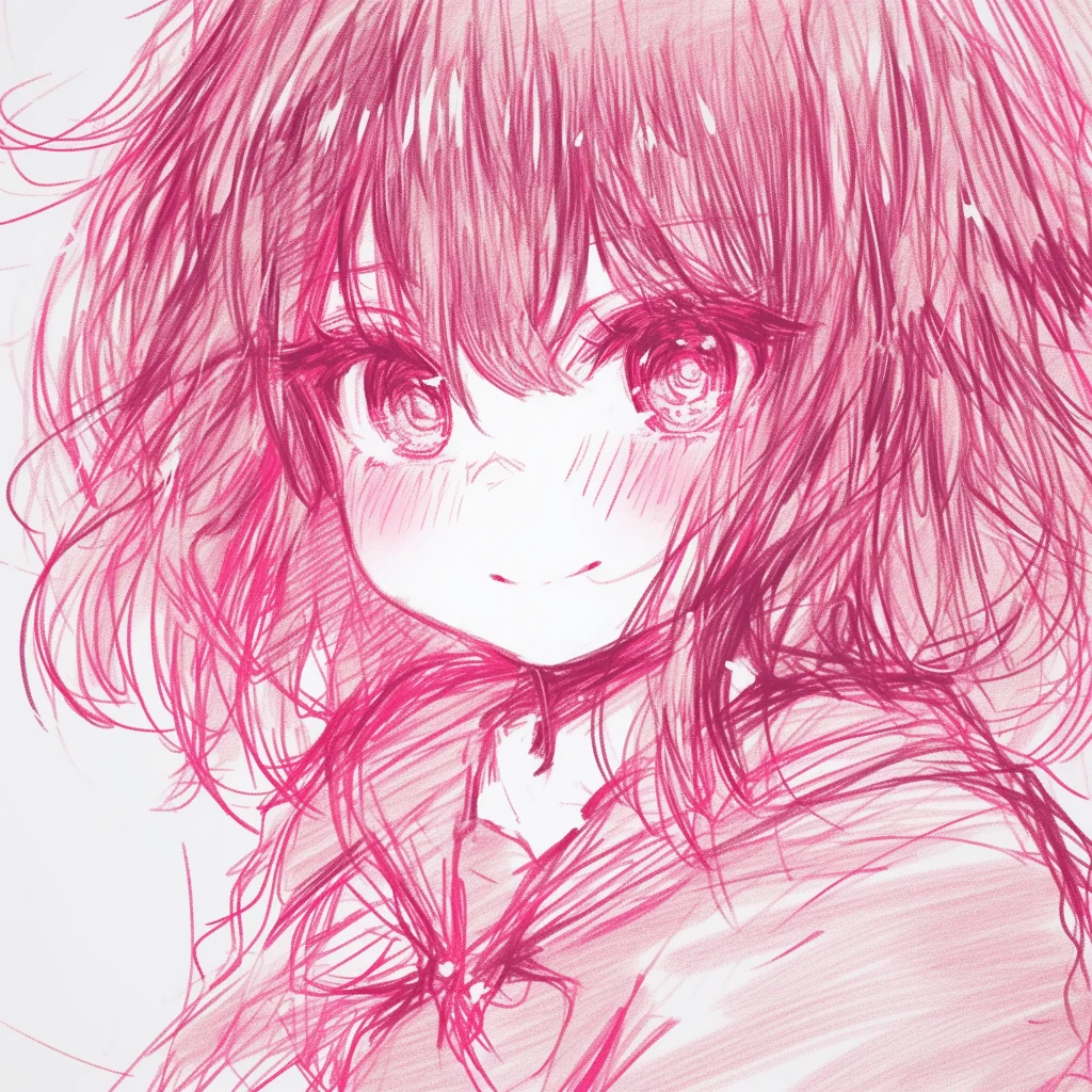 超绝的红色系线条头像