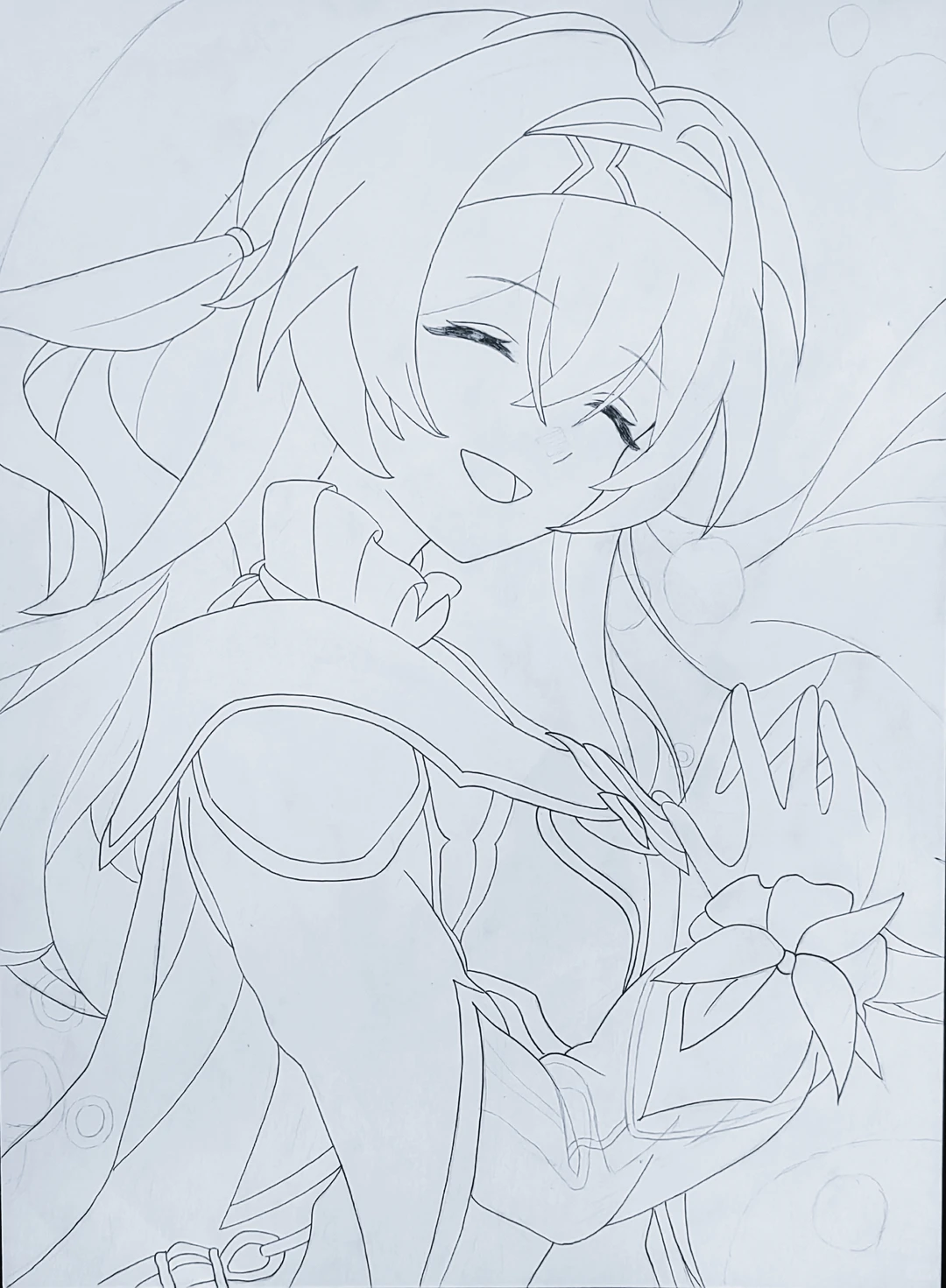 用线条画个流萤