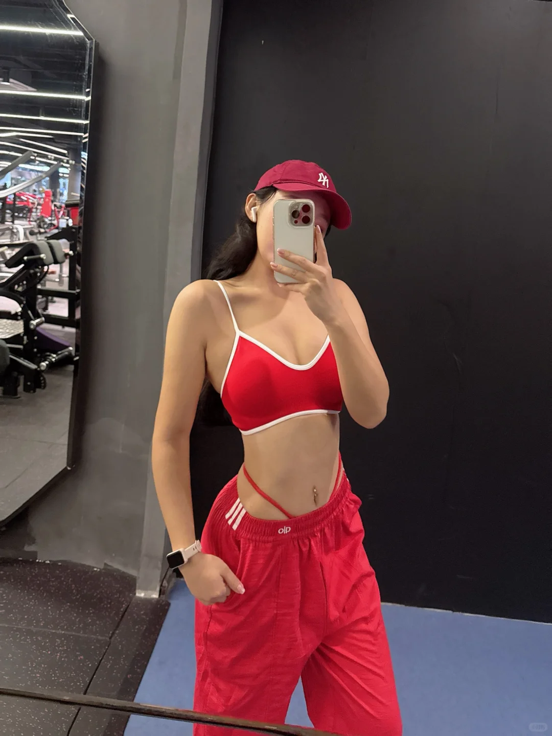 165 115 健身穿搭｜红色系运动女孩🔴