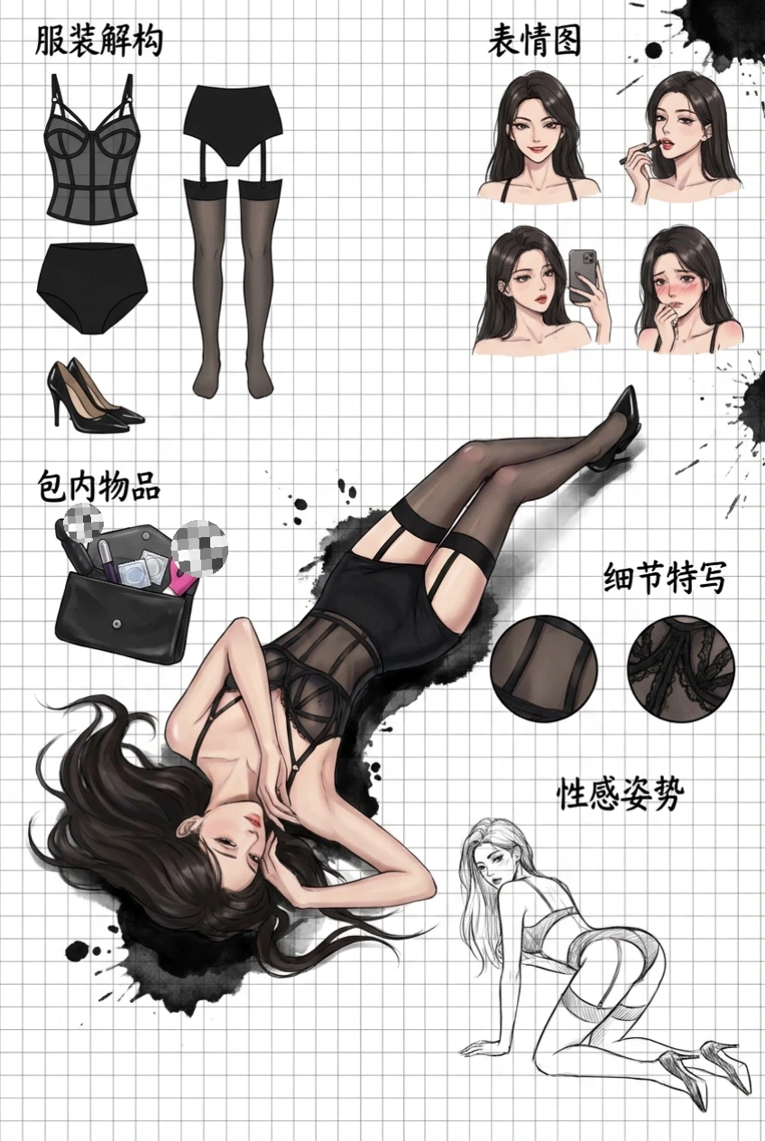 Ai 一键穿搭分解，黑丝辣妹穿搭～ootd