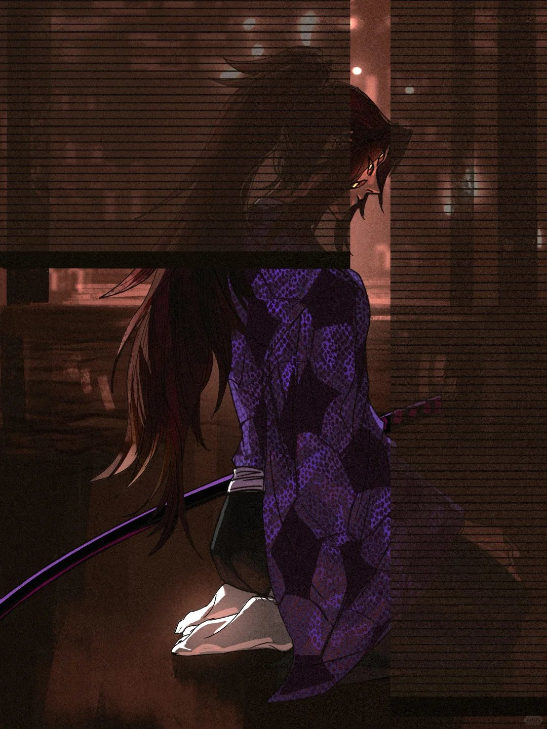 黑死牟大人就这么乖乖地坐