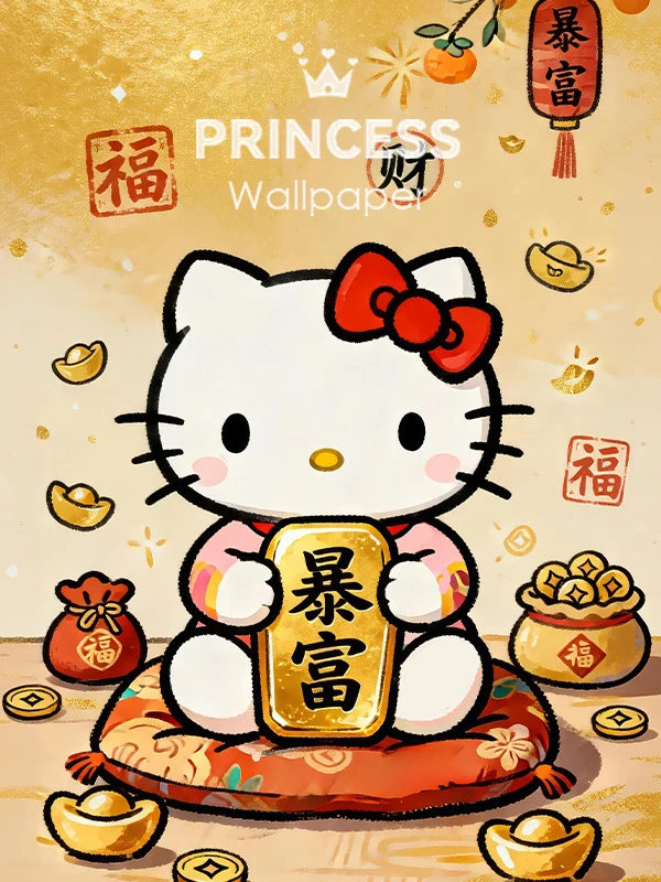 1220#🎊HelloKitty抱富招财猫💰手机壁纸