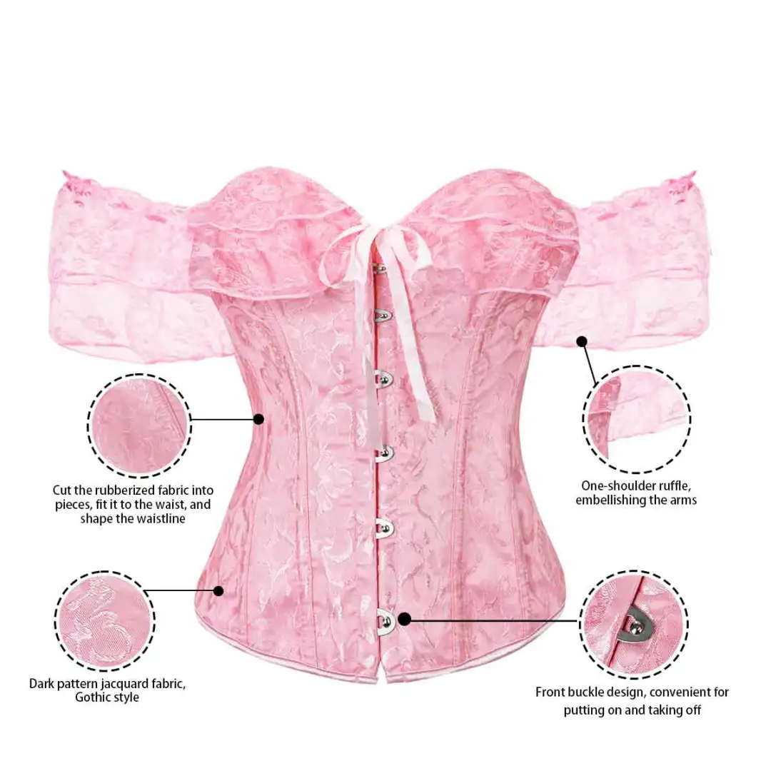 粉蕾丝一字肩胸衣｜在逃公主的本命战袍💖