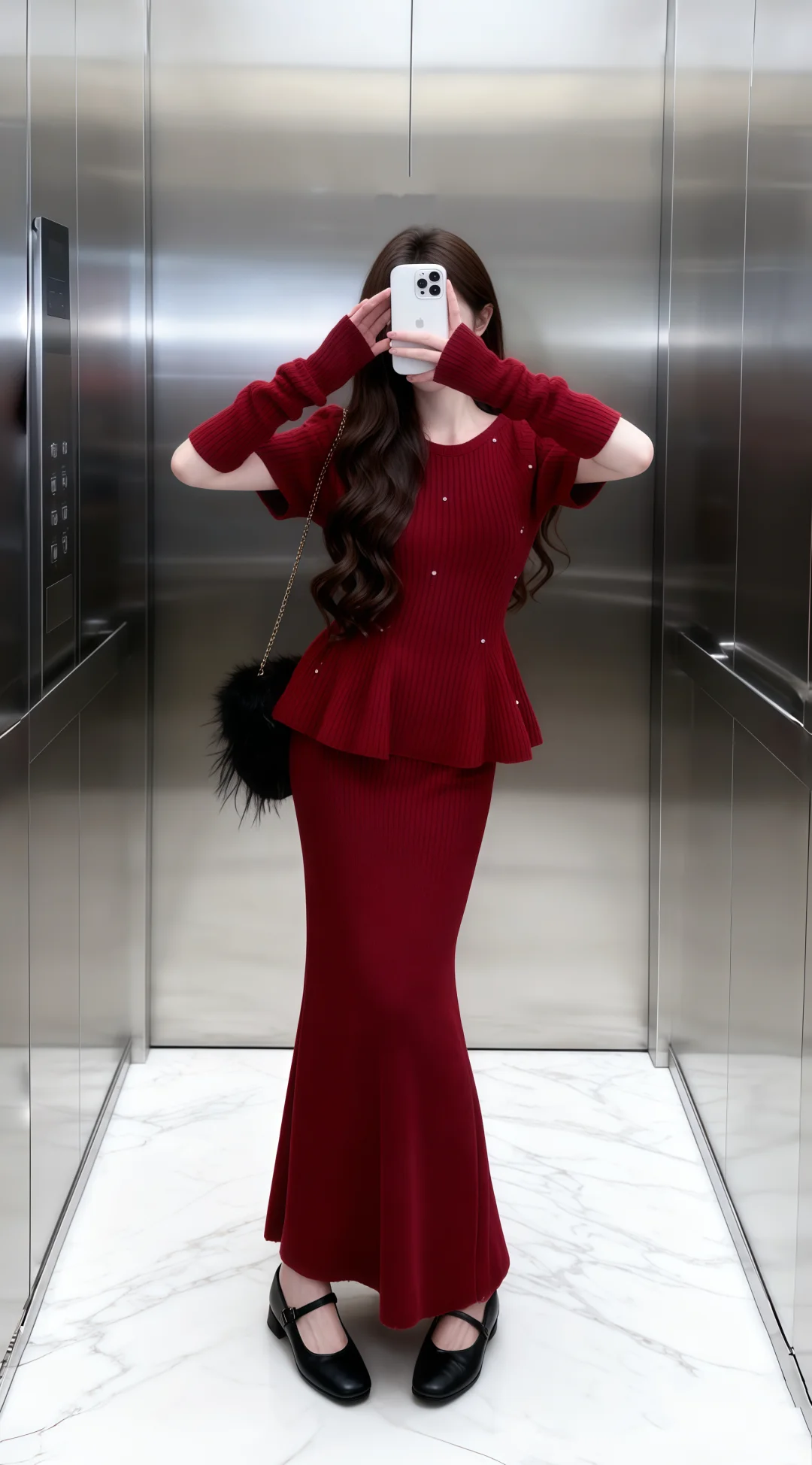 红色套装、好显白啊！！！