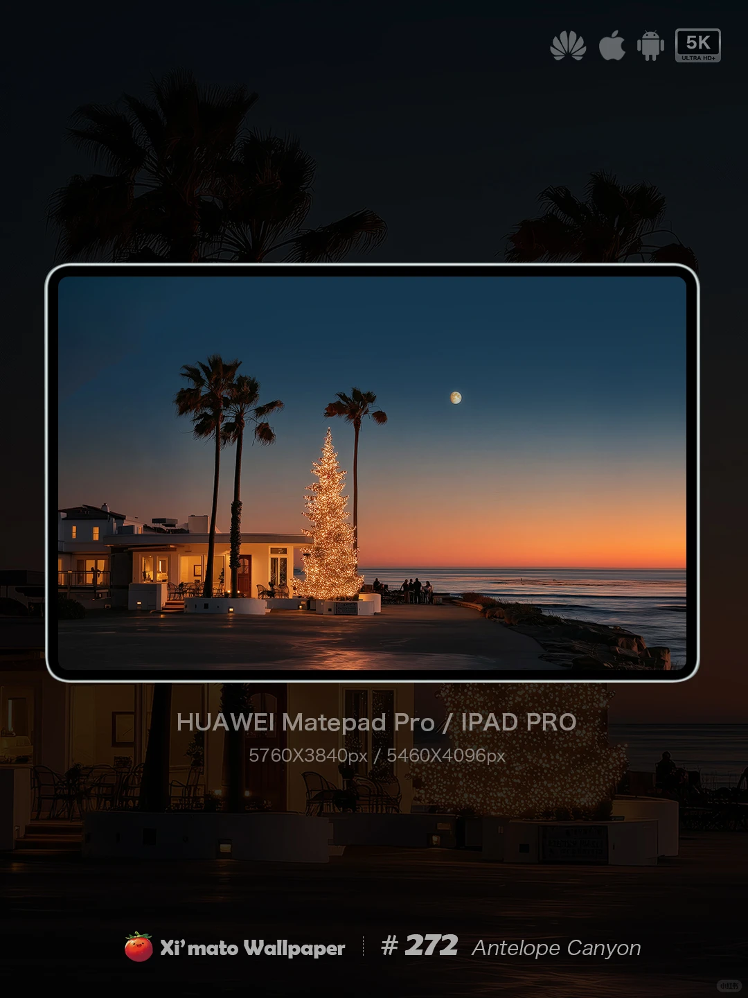 Ximato壁纸｜加州落日海边圣诞氛围🎄