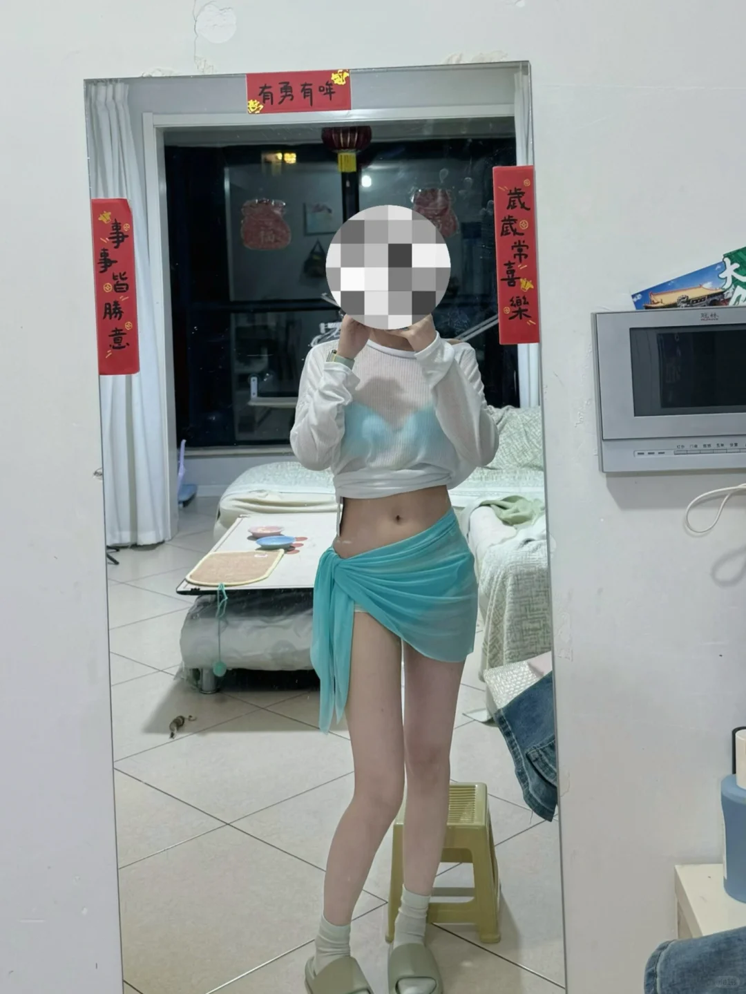 减肥去海边第四天 泳衣到喽