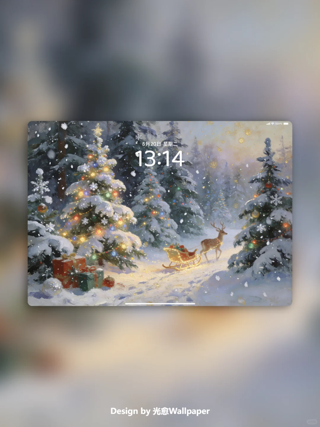鹿在雪地的童话里✨圣诞壁纸来啦！