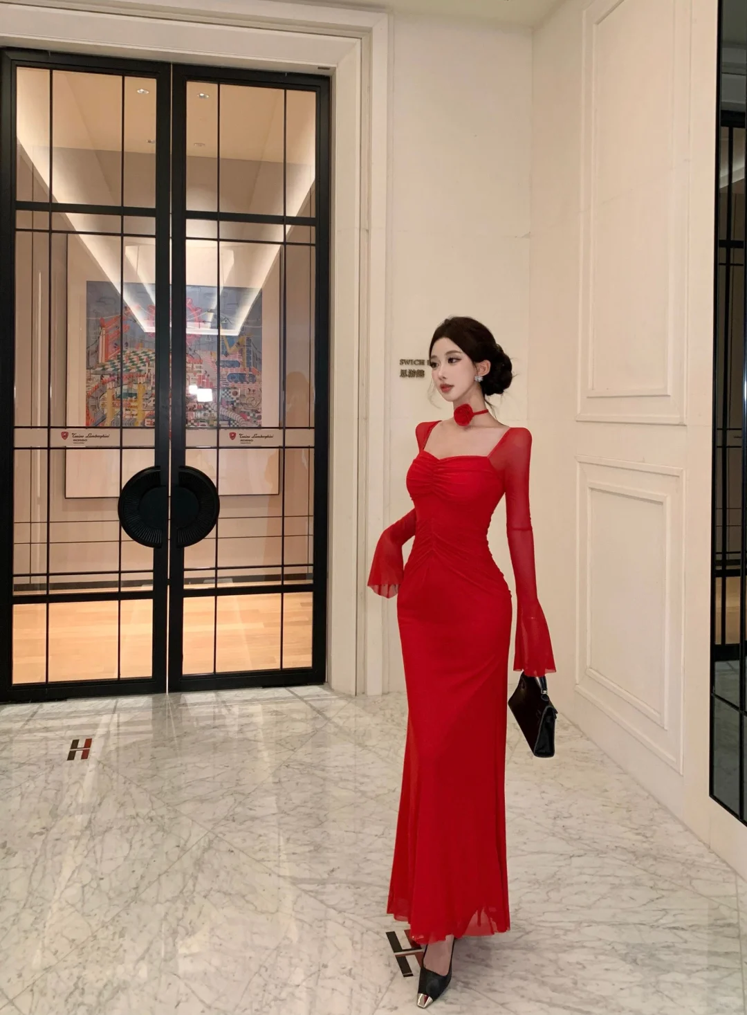 ins风红裙来啦！辣妹都爱